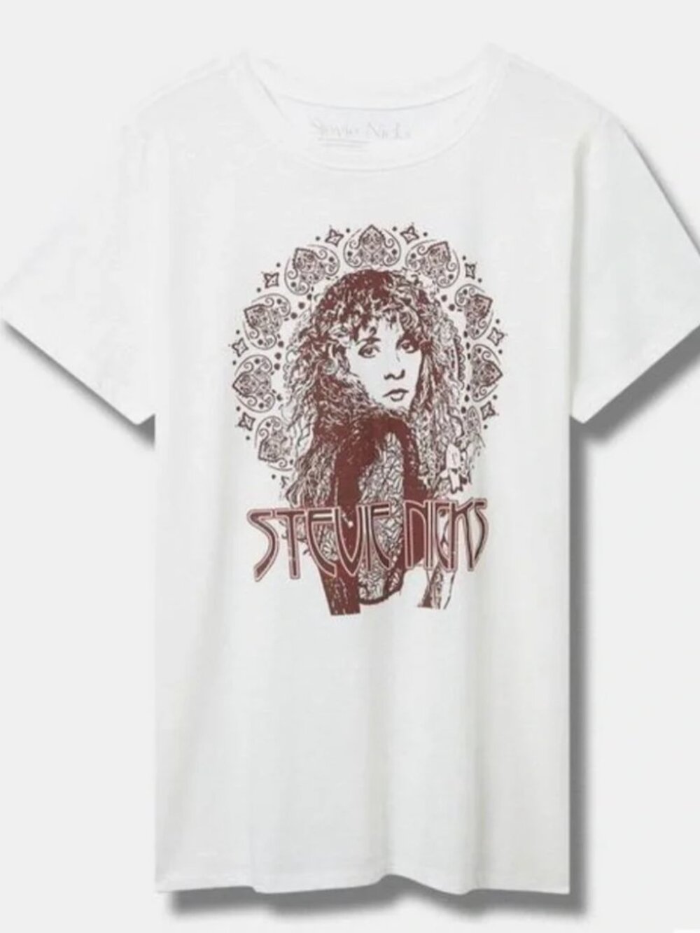 TORRID Stevie Nicks Classic Fit Cotton Crew Tee Marshmallow White Henna 3X NWT
